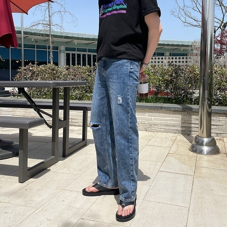 Vintage Relaxed Fit Distressed Denim Jeans