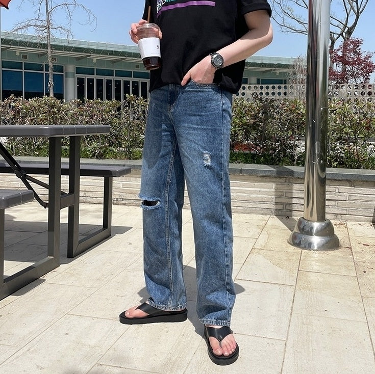 Vintage Relaxed Fit Distressed Denim Jeans