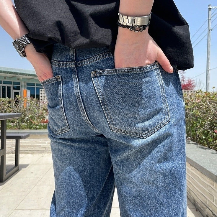 Vintage Relaxed Fit Distressed Denim Jeans