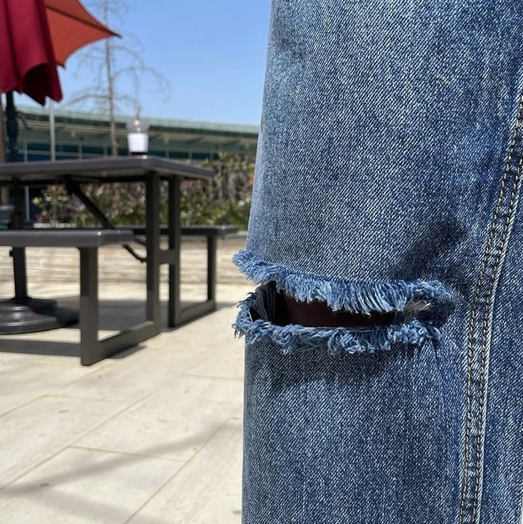Vintage Relaxed Fit Distressed Denim Jeans