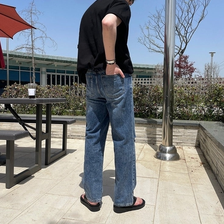Vintage Relaxed Fit Distressed Denim Jeans