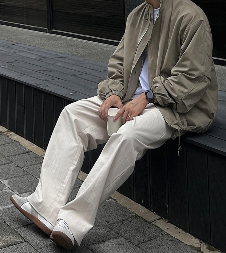 Vintage Relaxed Fit Stand Collar Jacket