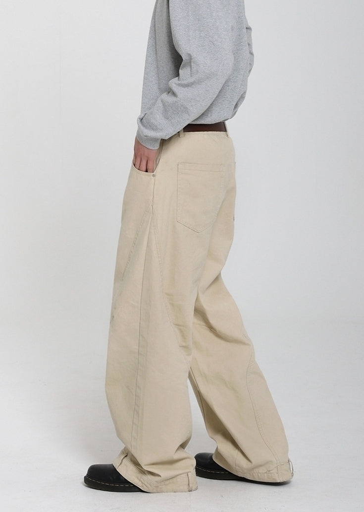 Vintage Relaxed Fit Wide Leg Denim Pants