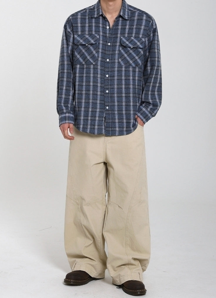 Vintage Relaxed Fit Wide Leg Denim Pants
