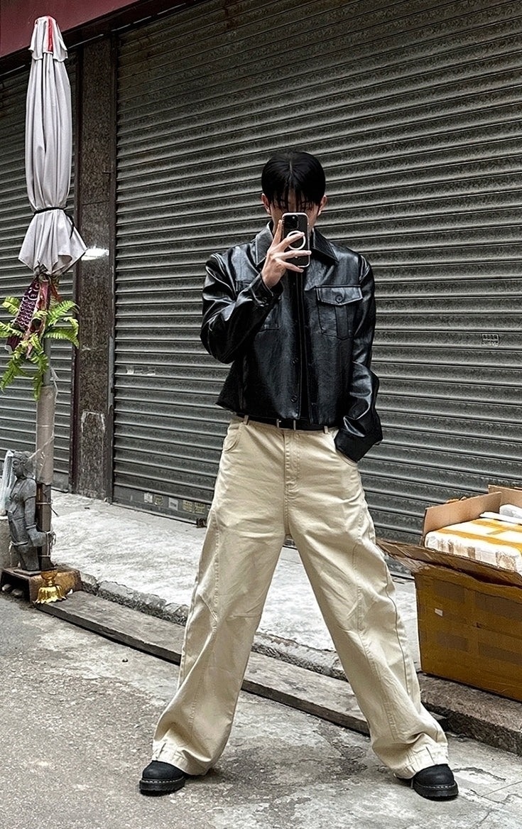Vintage Relaxed Fit Wide Leg Denim Pants