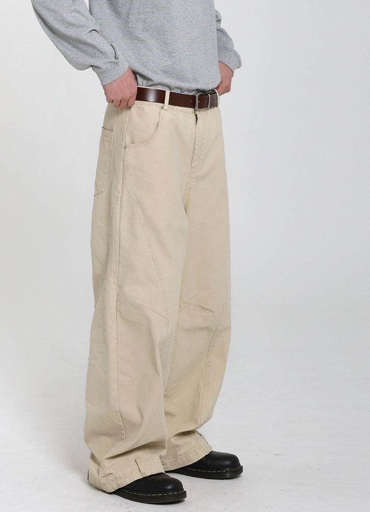 Vintage Relaxed Fit Wide Leg Denim Pants