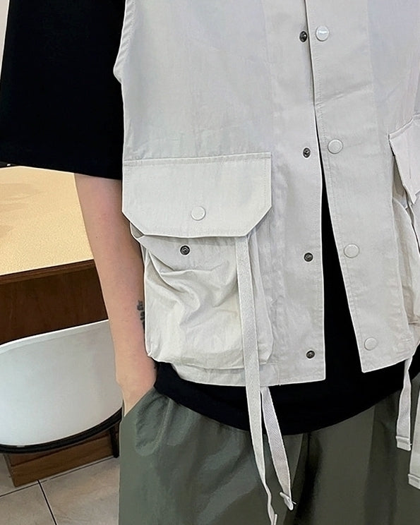 Vintage Retro Sleeveless Hooded Vest Jacket