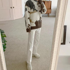 Vintage Snowy Mountain Knit Sweater