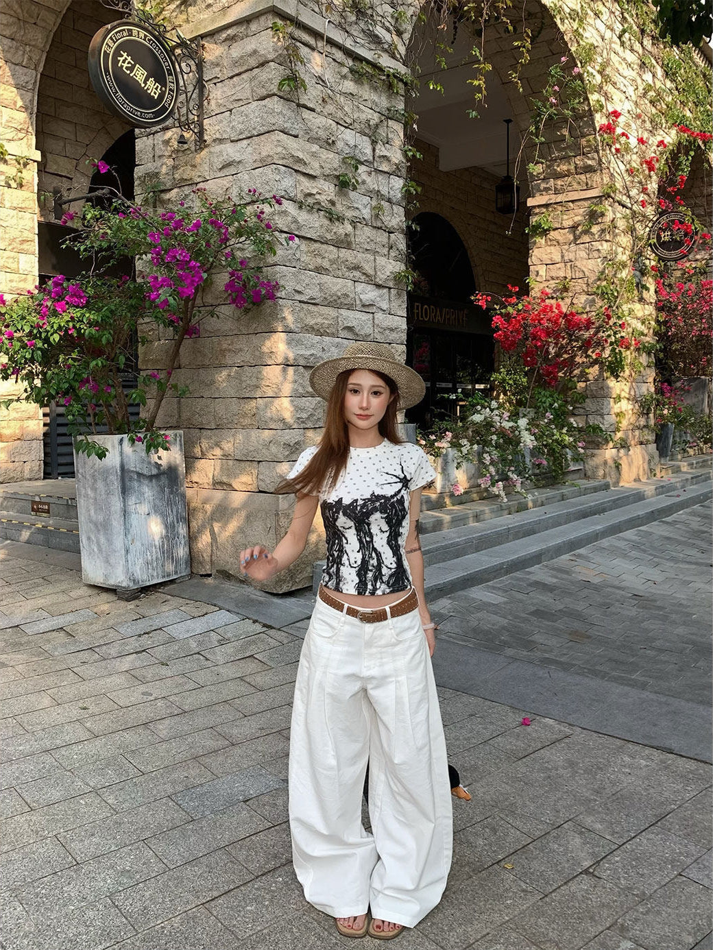 Vintage Straight Leg Wide Pants