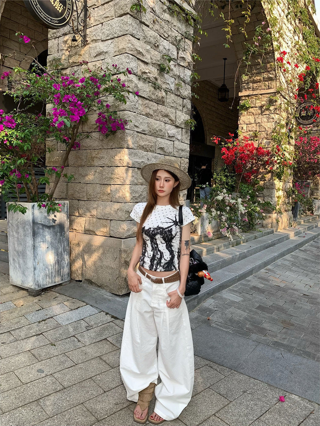 Vintage Straight Leg Wide Pants