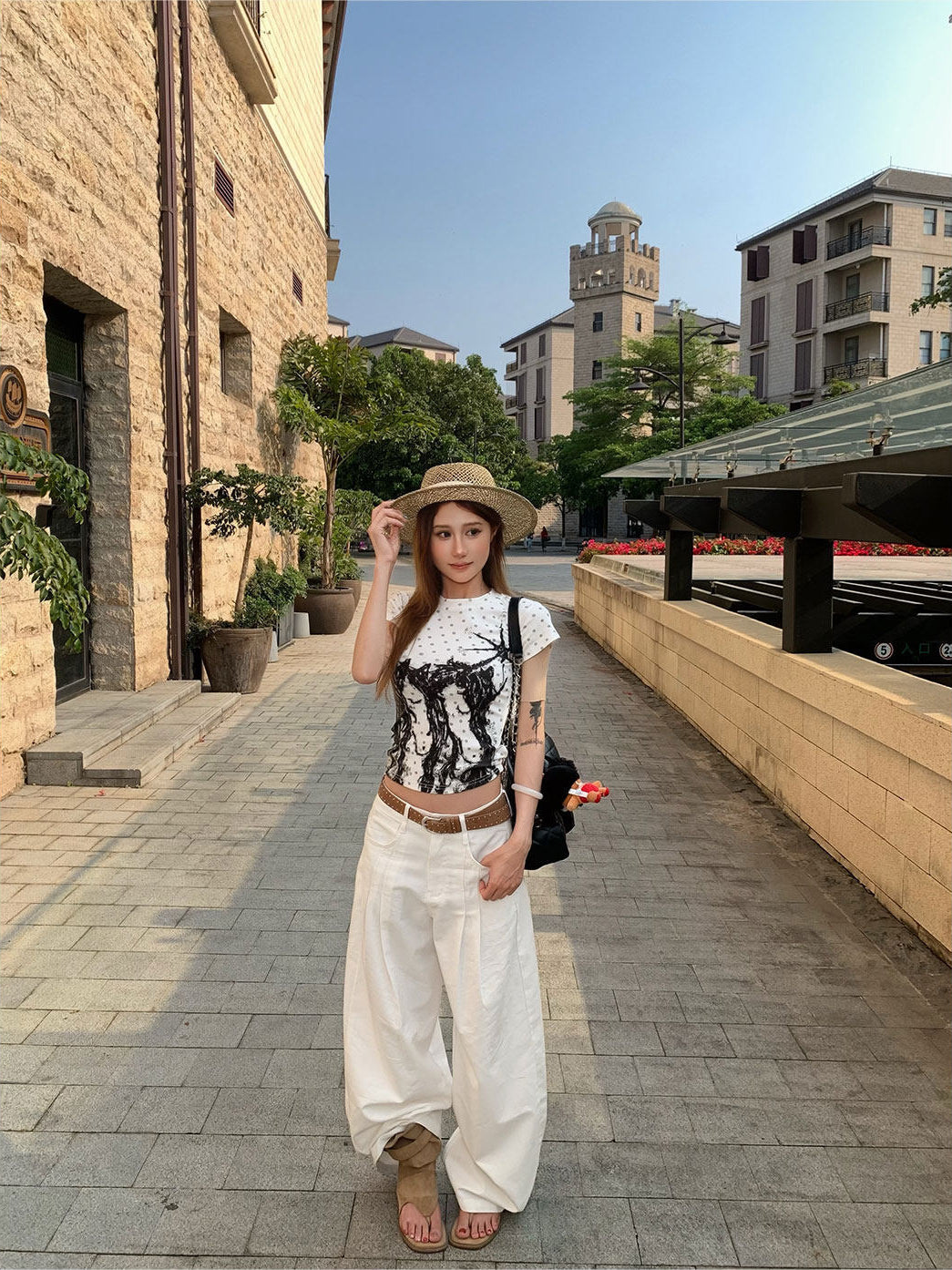 Vintage Straight Leg Wide Pants