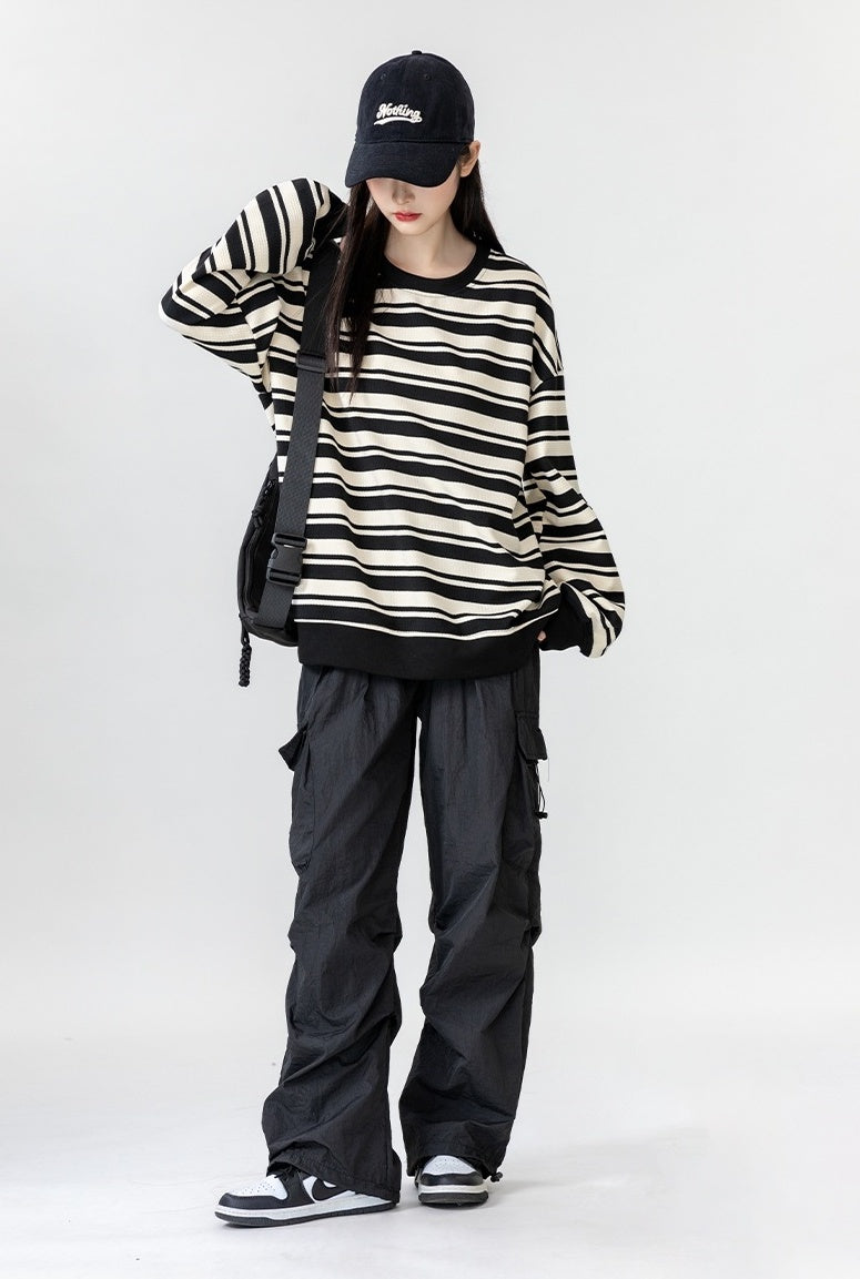 Vintage Striped Crewneck Sweatshirt