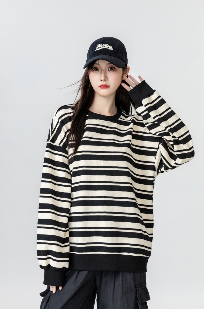 Vintage Striped Crewneck Sweatshirt