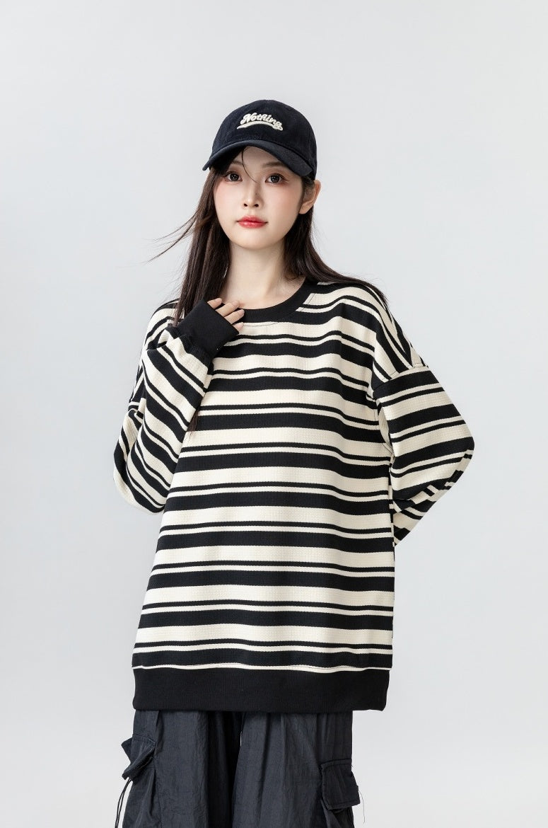 Vintage Striped Crewneck Sweatshirt
