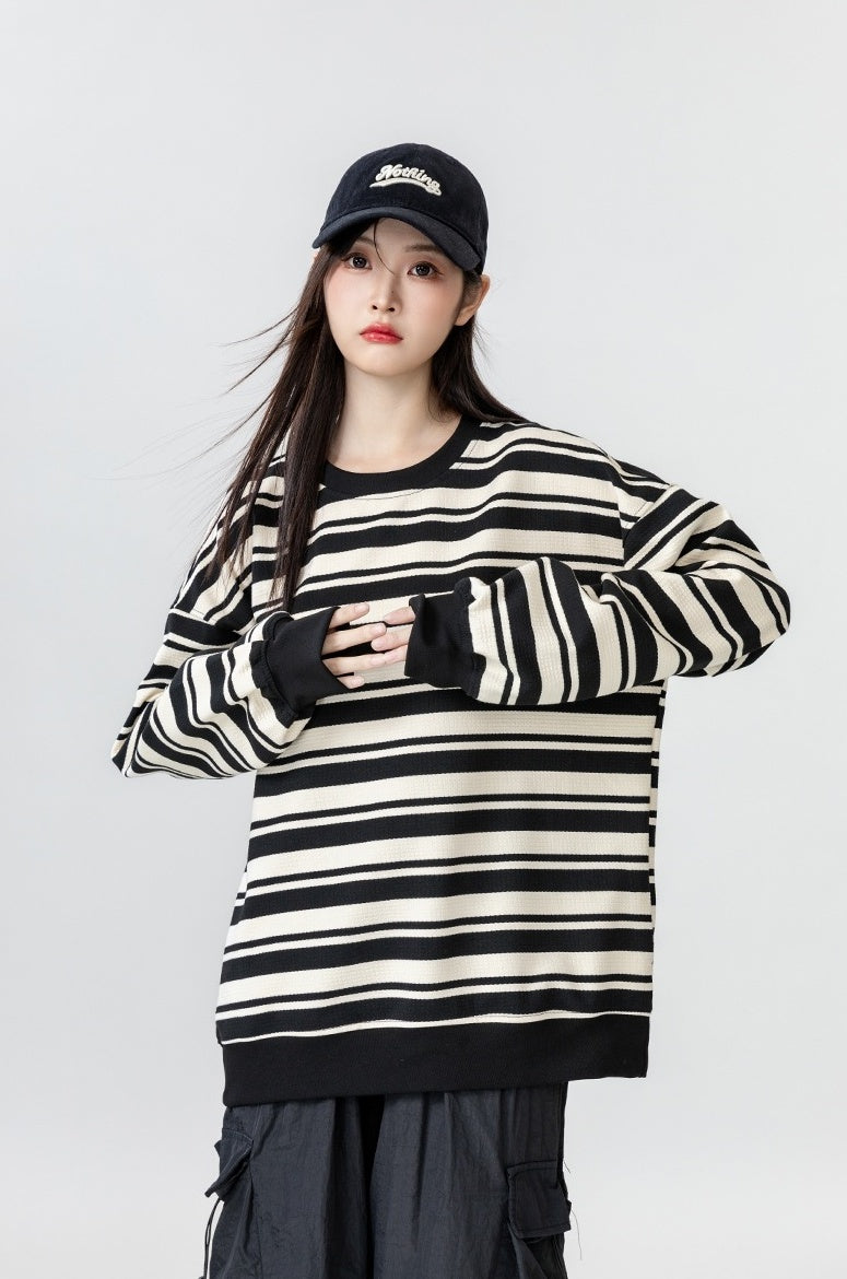 Vintage Striped Crewneck Sweatshirt
