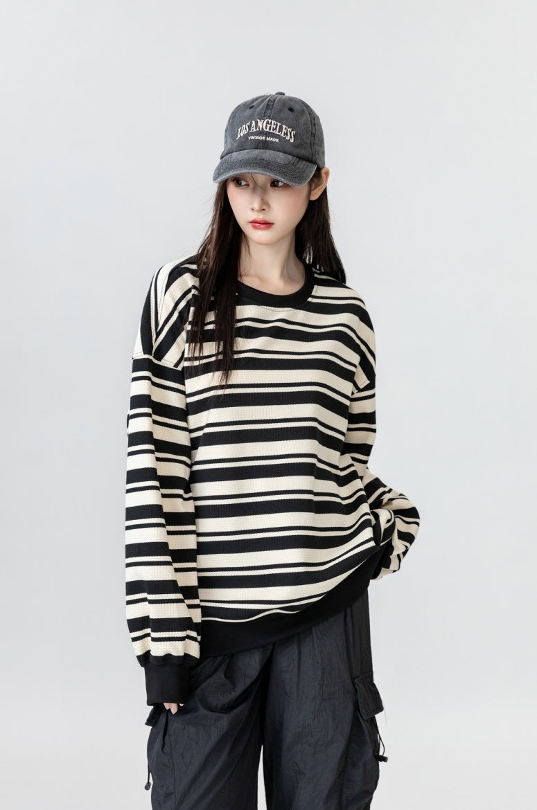 Vintage Striped Crewneck Sweatshirt