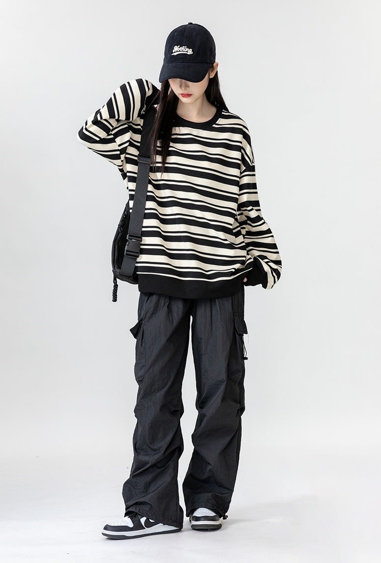 Vintage Striped Crewneck Sweatshirt