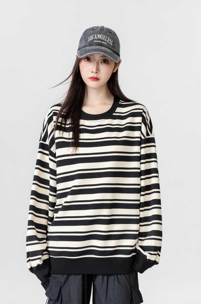 Vintage Striped Crewneck Sweatshirt