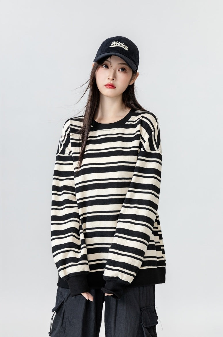 Vintage Striped Crewneck Sweatshirt