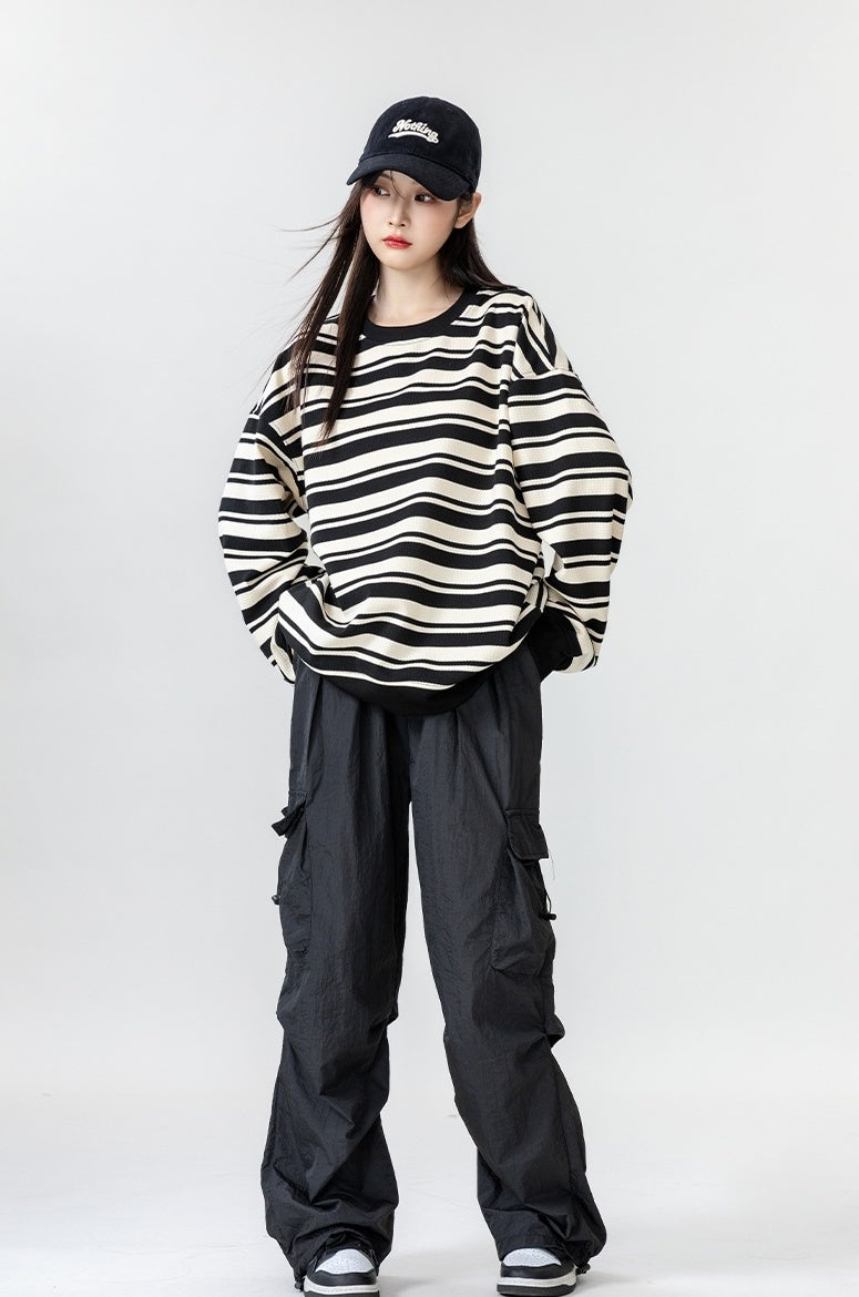 Vintage Striped Crewneck Sweatshirt