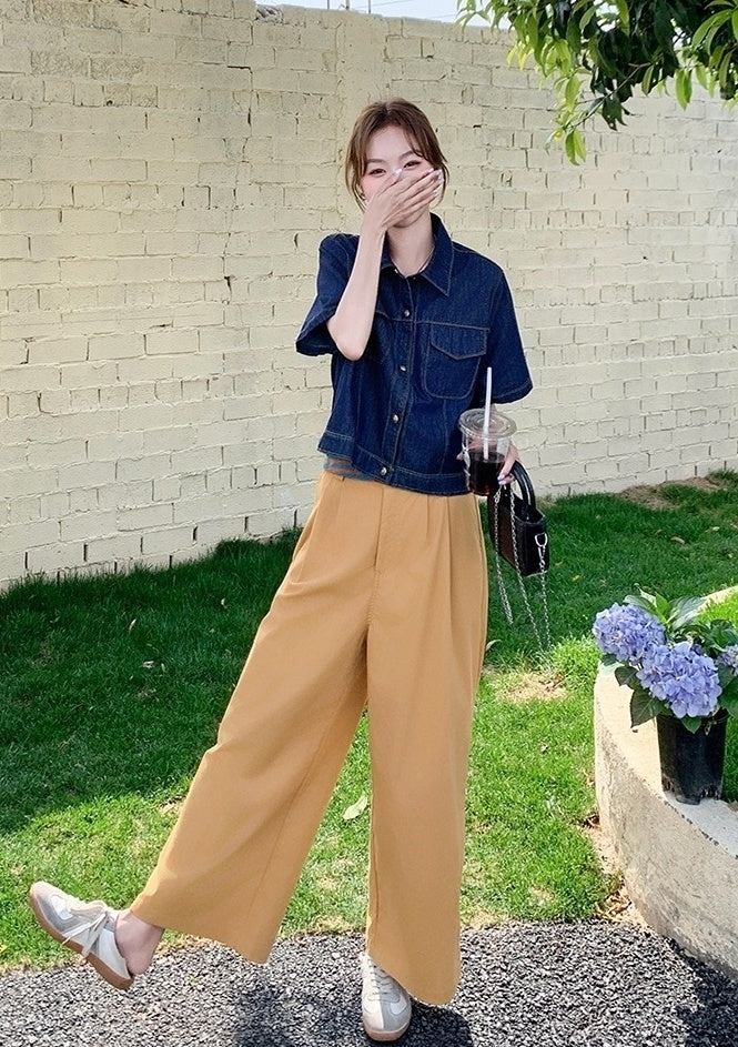 Vintage Striped Denim Three Piece Outfit