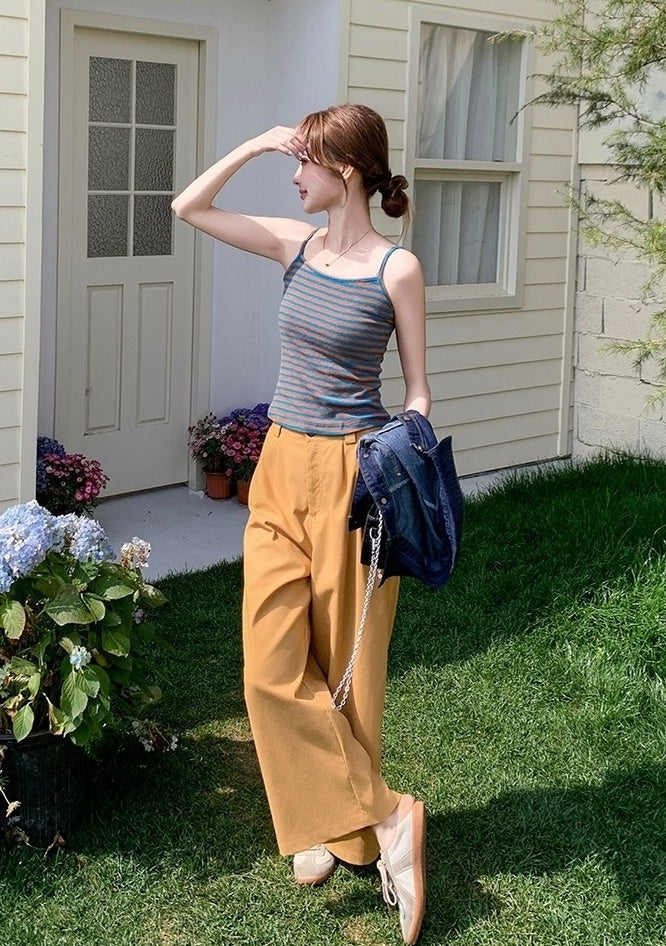 Vintage Striped Denim Three Piece Outfit