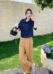 Vintage Striped Denim Three Piece Outfit