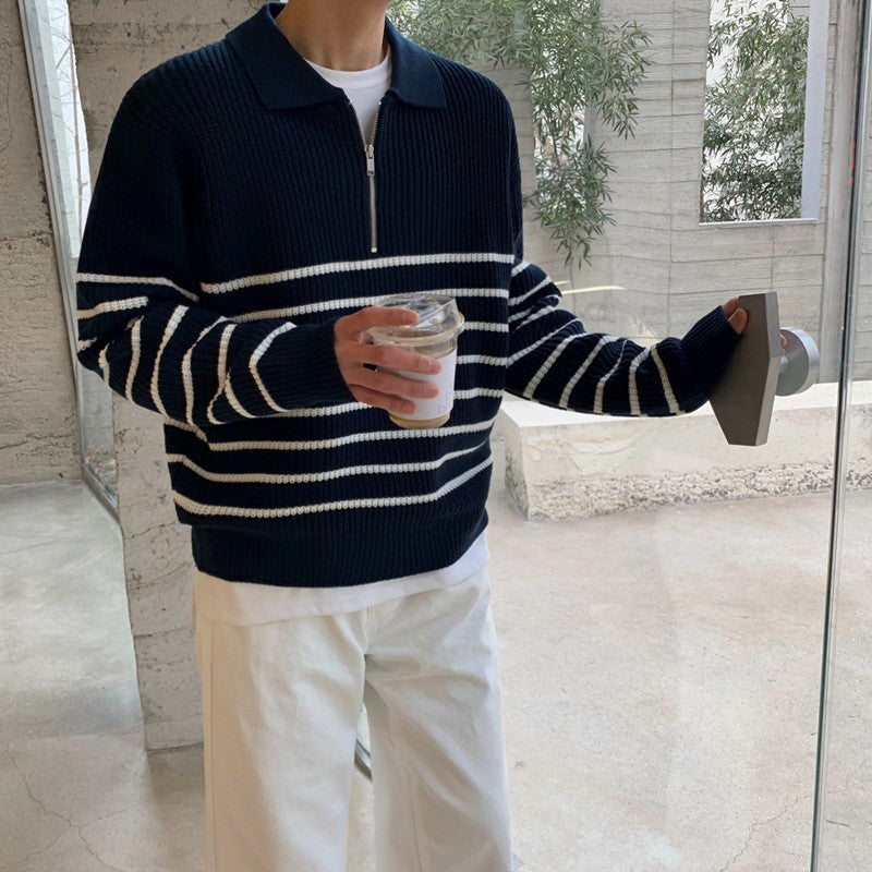 Vintage Striped Knit Pullover Sweater