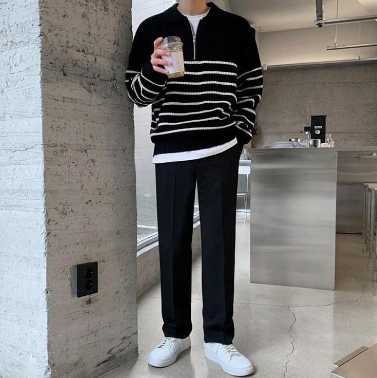 Vintage Striped Knit Pullover Sweater