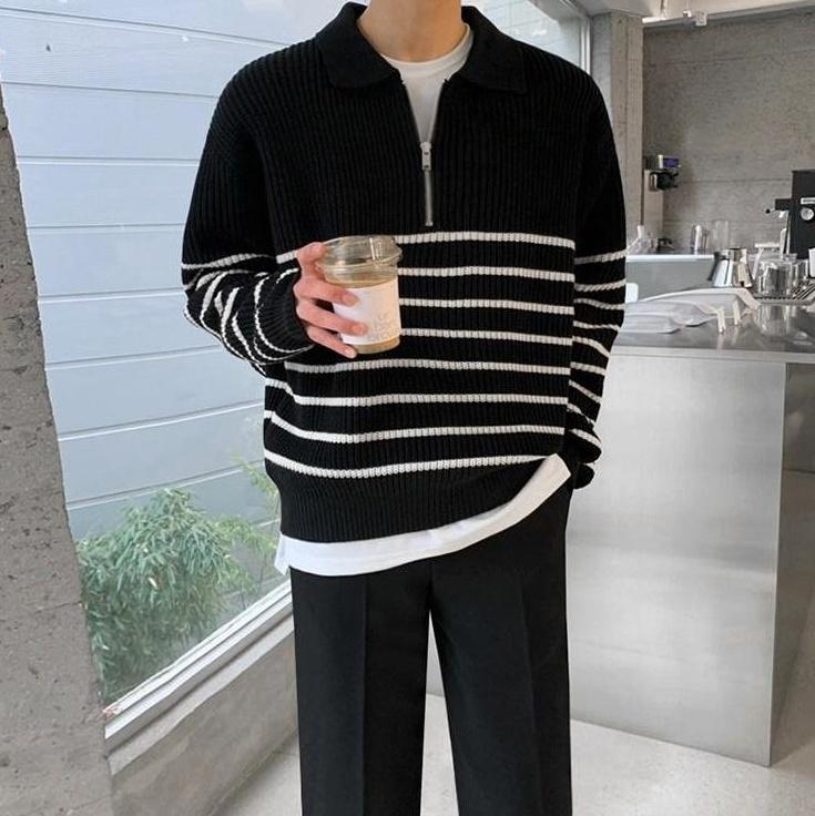 Vintage Striped Knit Pullover Sweater