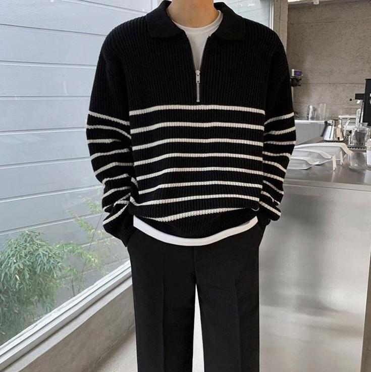 Vintage Striped Knit Pullover Sweater