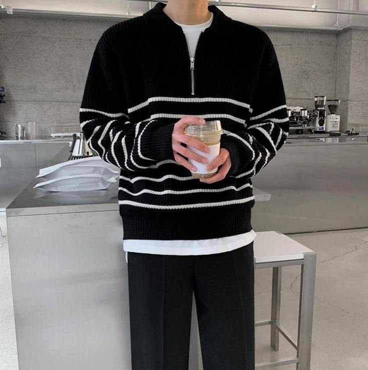 Vintage Striped Knit Pullover Sweater