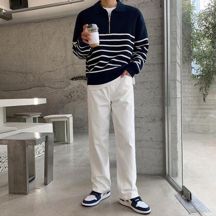 Vintage Striped Knit Pullover Sweater