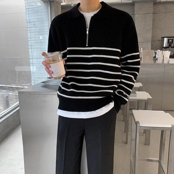 Vintage Striped Knit Pullover Sweater