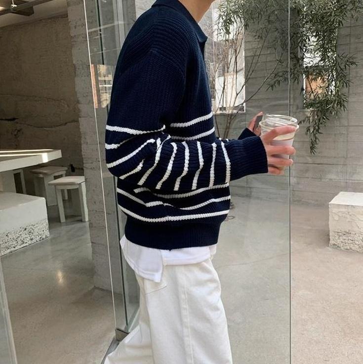 Vintage Striped Knit Pullover Sweater