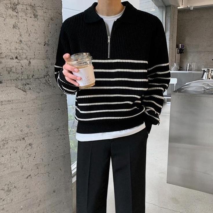 Vintage Striped Knit Pullover Sweater