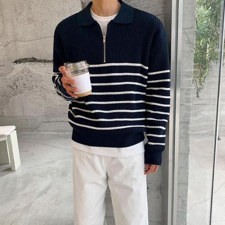Vintage Striped Knit Pullover Sweater