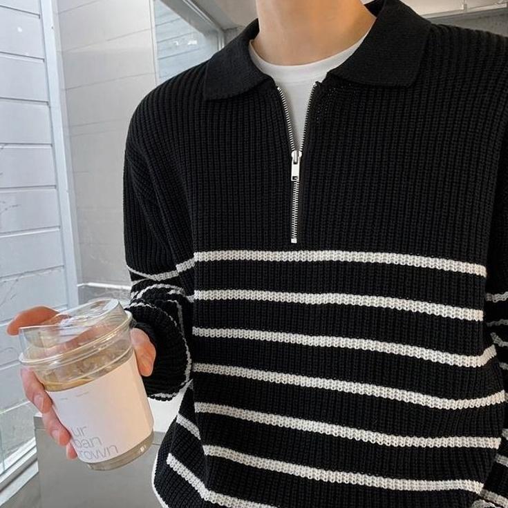 Vintage Striped Knit Pullover Sweater