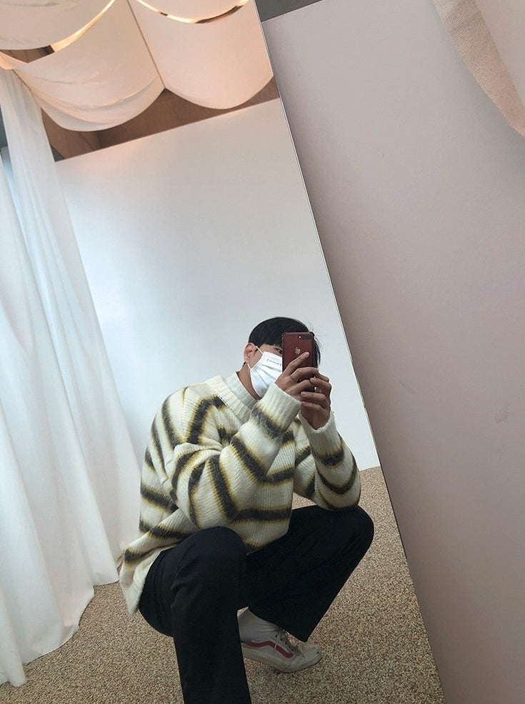 Vintage Striped Knit Sweater