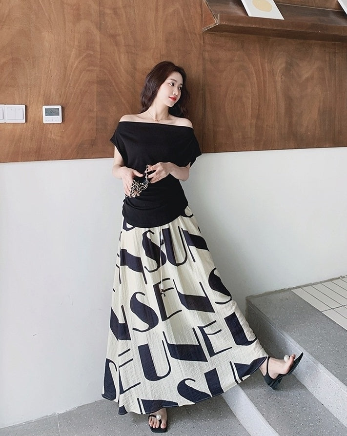 Vintage Style Floral Print Top And Skirt Set