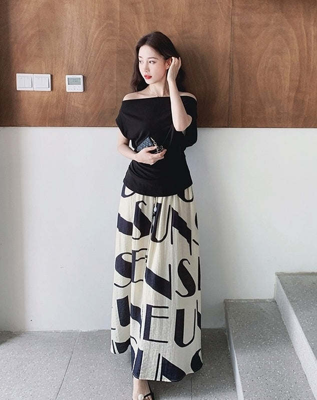 Vintage Style Floral Print Top And Skirt Set
