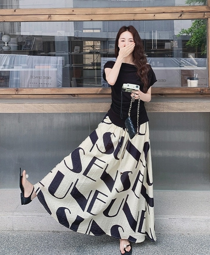 Vintage Style Floral Print Top And Skirt Set