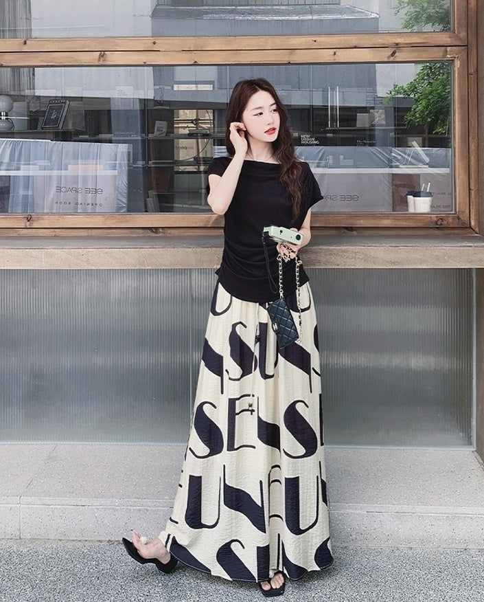 Vintage Style Floral Print Top And Skirt Set