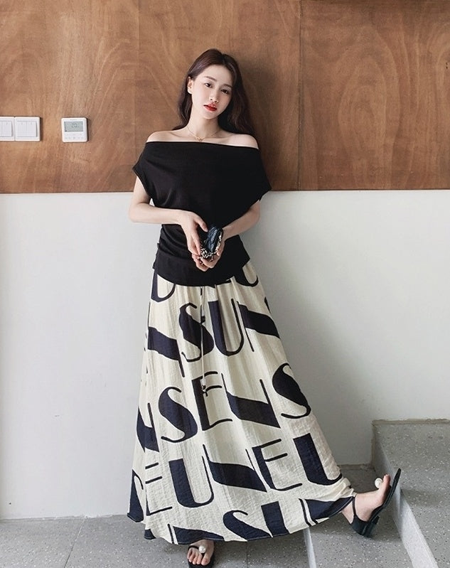 Vintage Style Floral Print Top And Skirt Set