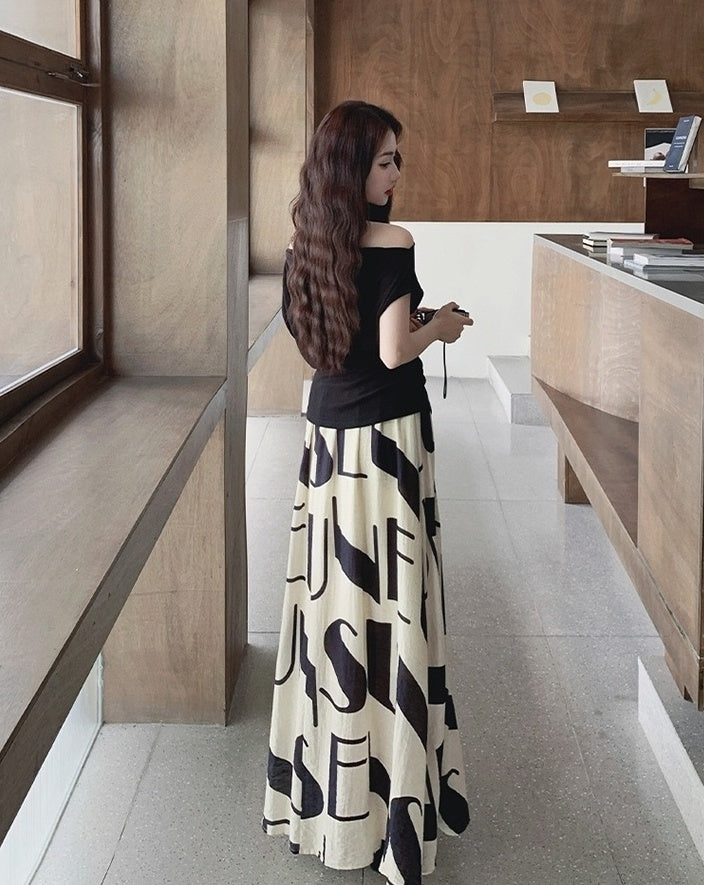 Vintage Style Floral Print Top And Skirt Set