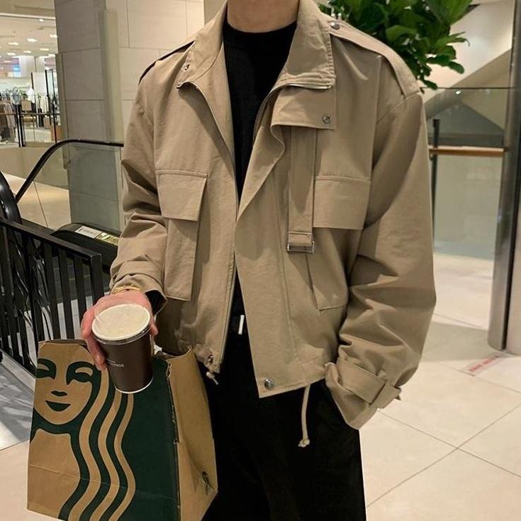 Vintage Style Loose Fit Utility Jacket