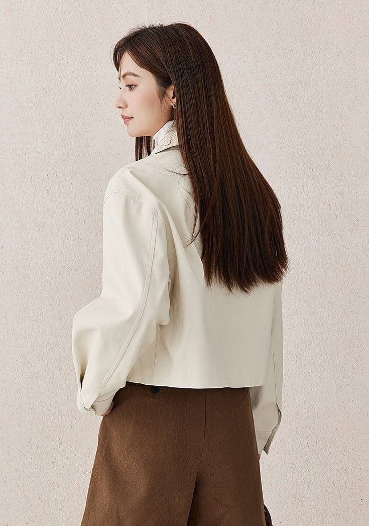Vintage Style Pu Leather Jacket