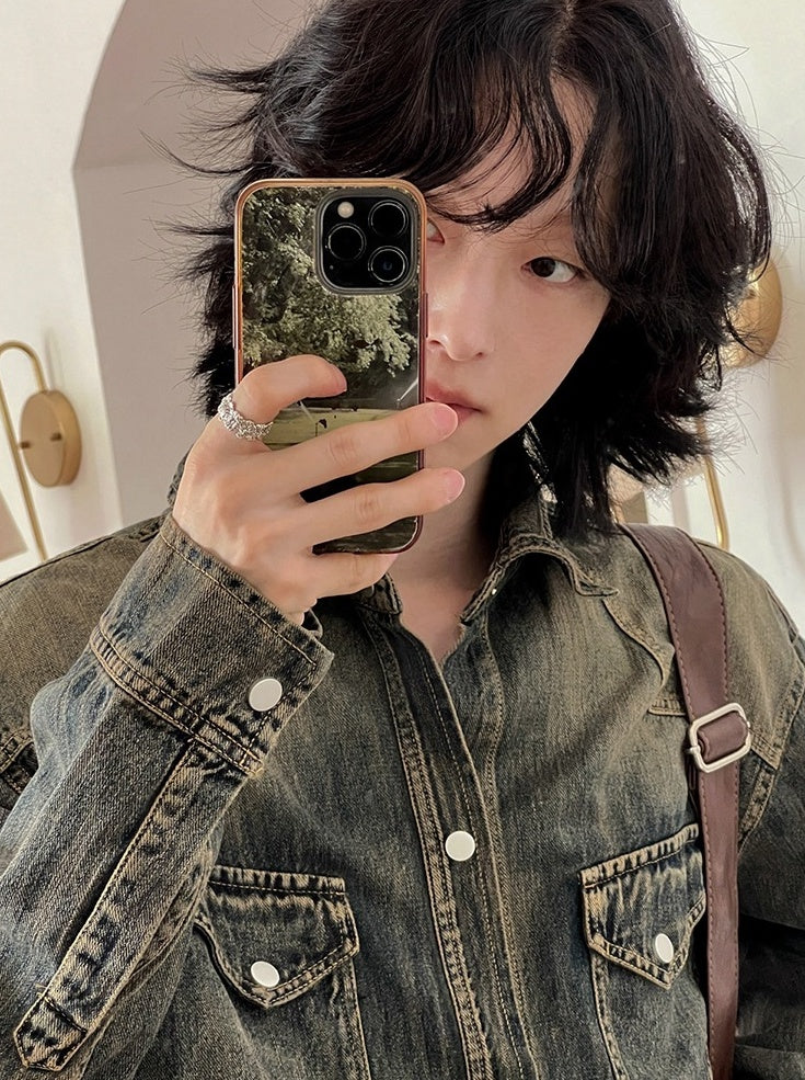 Vintage Style Relaxed Fit Casual Jacket Shirt