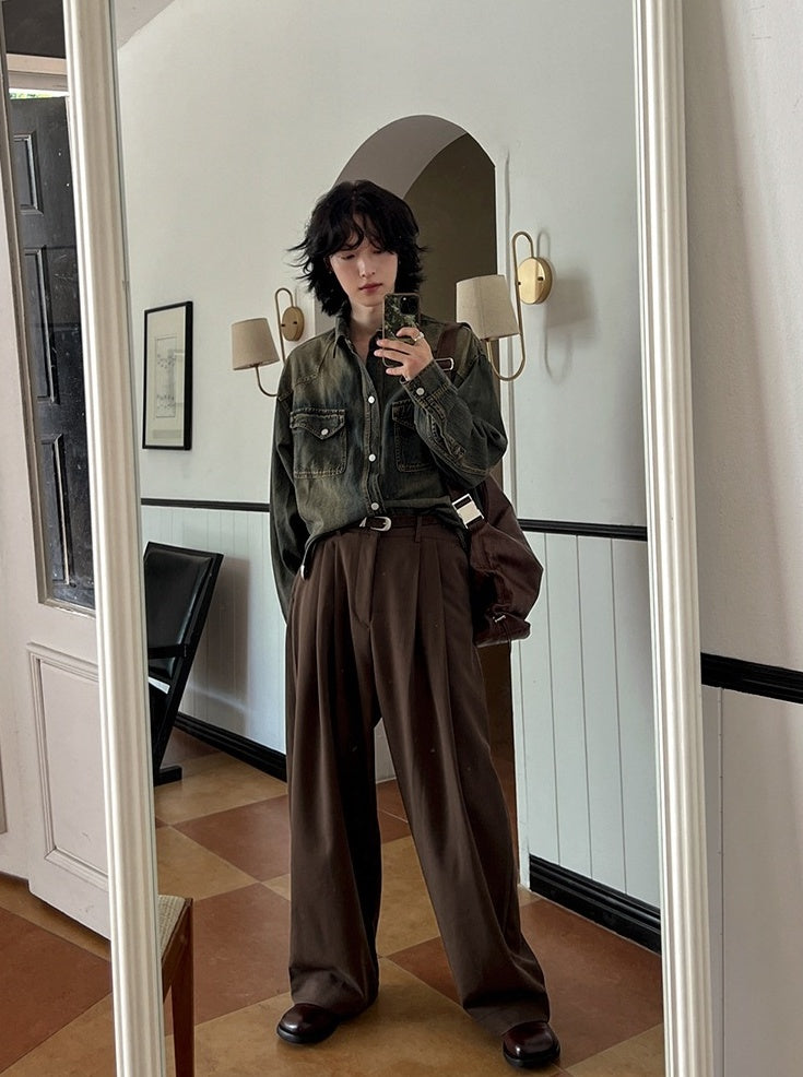 Vintage Style Relaxed Fit Casual Jacket Shirt