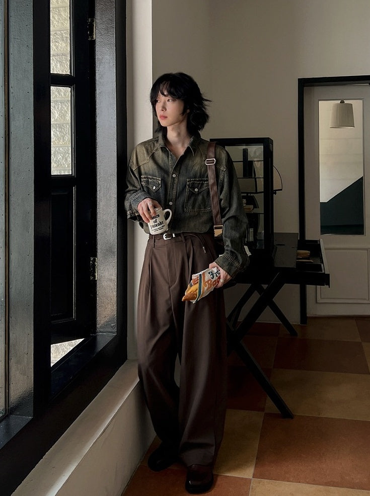 Vintage Style Relaxed Fit Casual Jacket Shirt